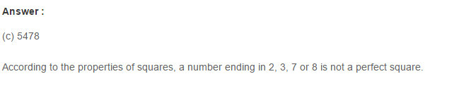 RS Aggarwal Solutions for Class 8 Maths Chapter 3–Squares and Square Roots Exercise 3H Q1