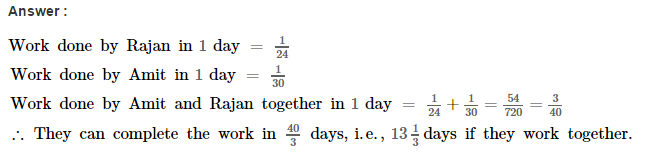 RS Aggarwal Solutions for Class 8 Maths Chapter 13–Time and Work Ex 13A Q1