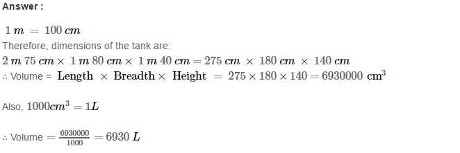 RS Aggarwal Solutions for Class 8 Maths Chapter 20–Volume and Surface Area of Solids Ex 20A Q2