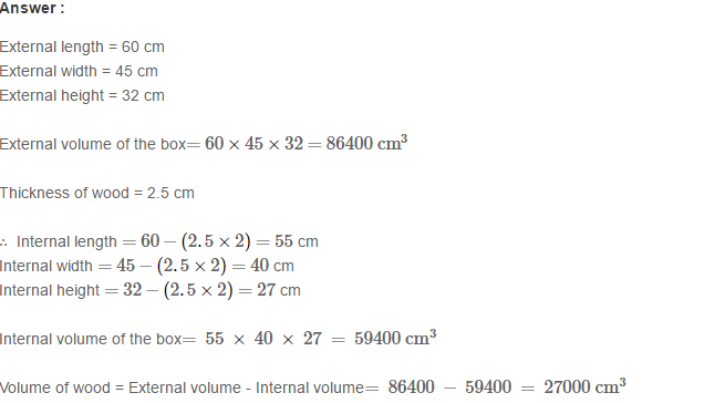 RS Aggarwal Solutions for Class 8 Maths Chapter 20–Volume and Surface Area of Solids Ex 20A Q20