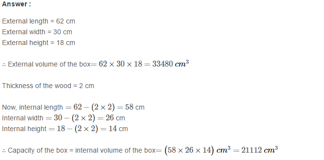 RS Aggarwal Solutions for Class 8 Maths Chapter 20–Volume and Surface Area of Solids Ex 20A Q23