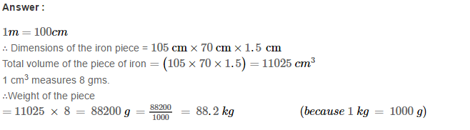 RS Aggarwal Solutions for Class 8 Maths Chapter 20–Volume and Surface Area of Solids Ex 20A Q3