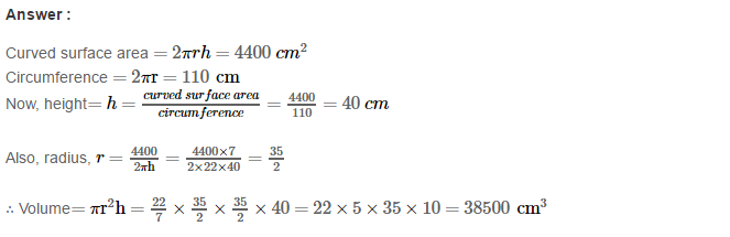 RS Aggarwal Solutions for Class 8 Maths Chapter 20–Volume and Surface Area of Solids Ex 20B Q11