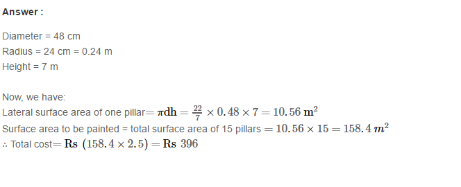 RS Aggarwal Solutions for Class 8 Maths Chapter 20–Volume and Surface Area of Solids Ex 20B Q13