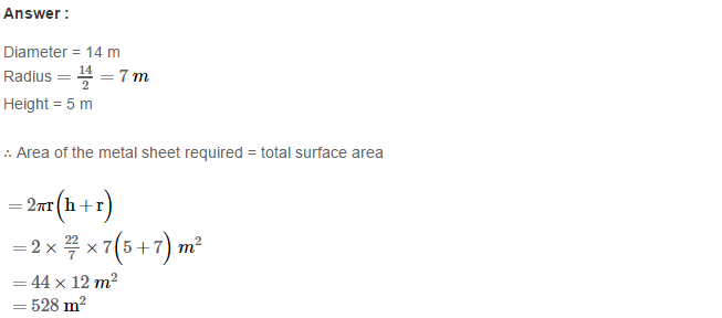 RS Aggarwal Solutions for Class 8 Maths Chapter 20–Volume and Surface Area of Solids Ex 20B Q5