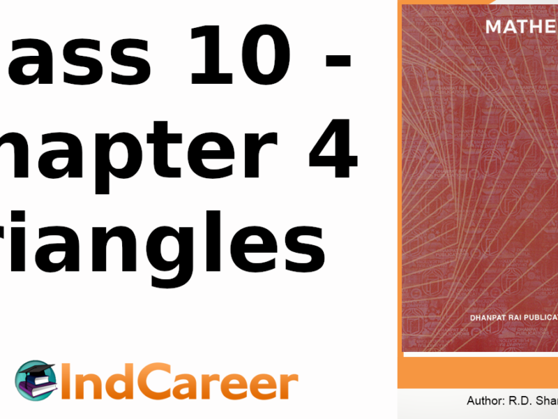 RD Sharma Solutions for Class 10 Maths Chapter 4–Triangles