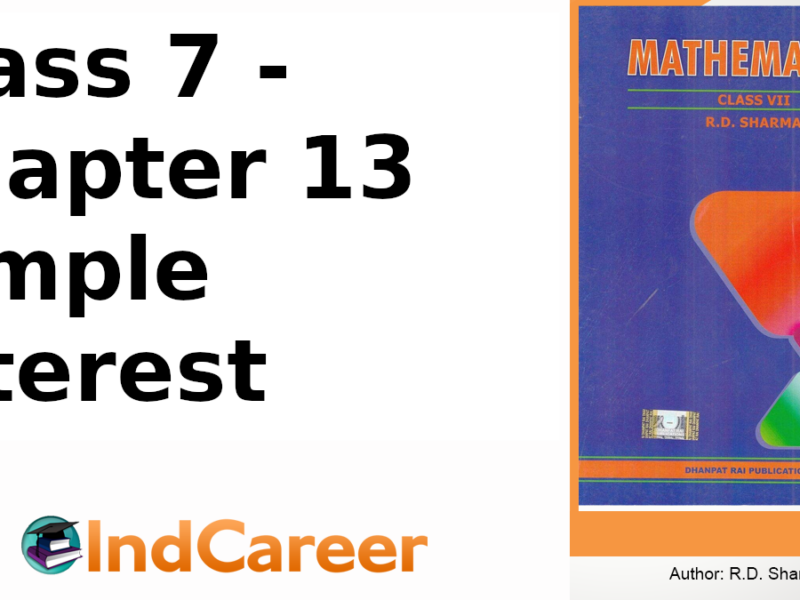 RD Sharma Solutions for Class 7 Maths Chapter 13–Simple Interest