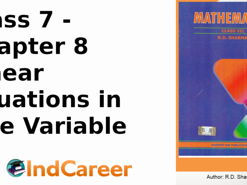 RD Sharma Solutions for Class 7 Maths Chapter 8–Linear Equations in One Variable