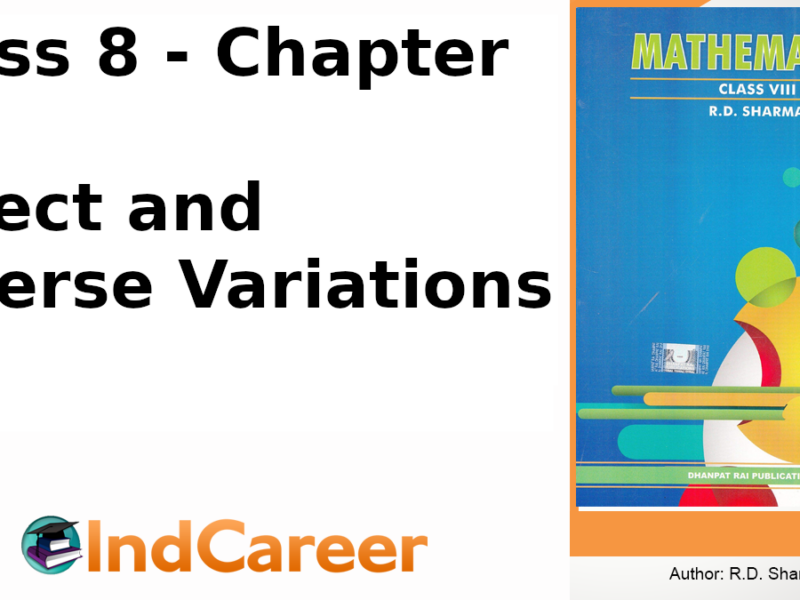 RD Sharma Solutions for Class 8 Maths Chapter 10–Direct and Inverse Variations