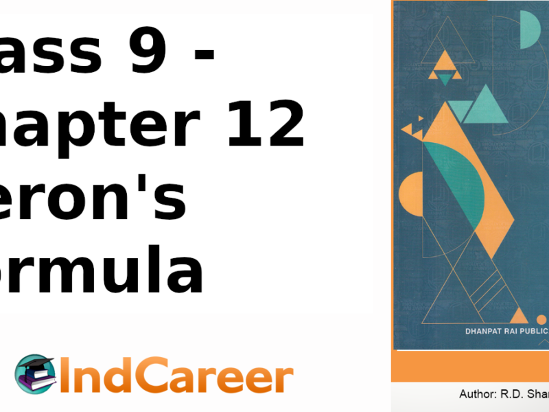 RD Sharma Solutions for Class 9 Maths Chapter 12–Heron's Formula