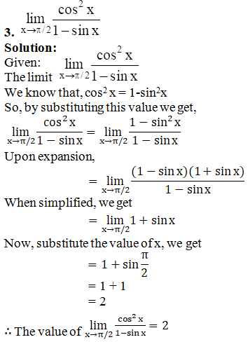 RD Sharma Solutions for Class 11 Maths Chapter 29 – Limits