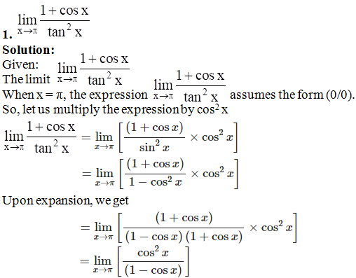 RD Sharma Solutions for Class 11 Maths Chapter 29 – Limits