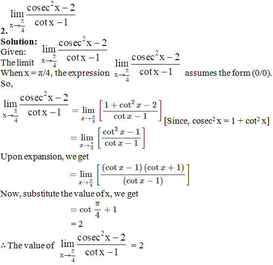RD Sharma Solutions for Class 11 Maths Chapter 29 – Limits