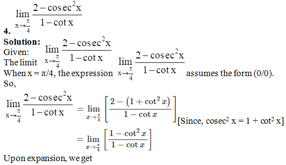 RD Sharma Solutions for Class 11 Maths Chapter 29 – Limits