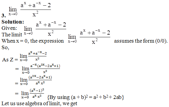RD Sharma Solutions for Class 11 Maths Chapter 29 – Limits