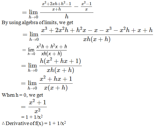 RD Sharma Solutions for Class 11 Maths Chapter 30 – Derivatives