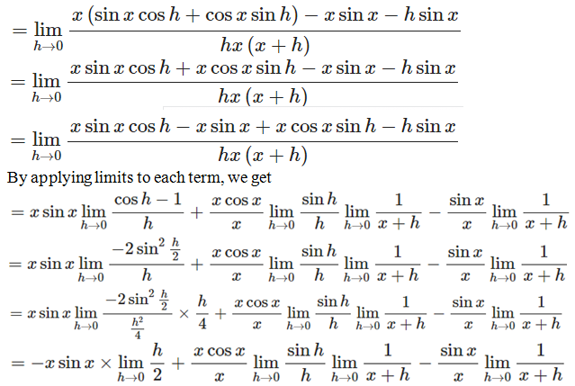 RD Sharma Solutions for Class 11 Maths Chapter 30 – Derivatives