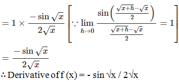 RD Sharma Solutions for Class 11 Maths Chapter 30 – Derivatives