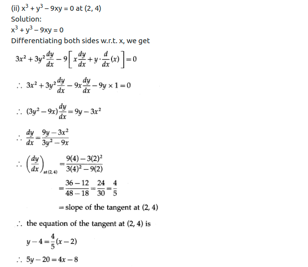 Maharashtra Board Solutions Class 12-Arts & Science Maths (Part 2): Chapter 2- Applications of Derivatives Ex 2.1