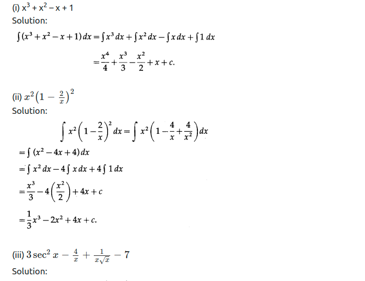 Maharashtra Board Solutions Class 12-Arts & Science Maths (Part 2): Chapter 3- Indefinite Integration Ex 3.1