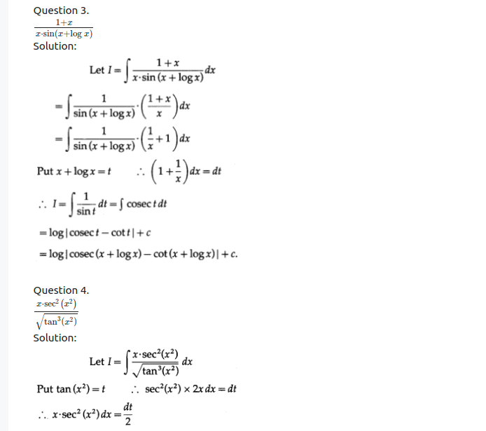 Maharashtra Board Solutions Class 12-Arts & Science Maths (Part 2): Chapter 3- Indefinite Integration Ex 3.2 (A)