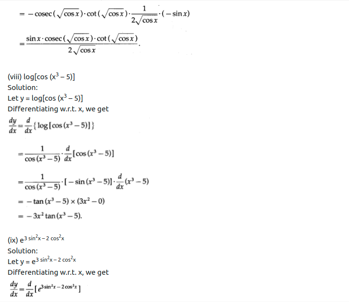 Maharashtra Board Solutions Class 12-Arts & Science Maths (Part 2): Chapter 1- Differentiation Ex 1.