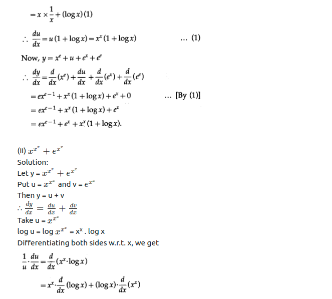 Maharashtra Board Solutions Class 12-Arts & Science Maths (Part 2): Chapter 1- Differentiation Ex 1.3