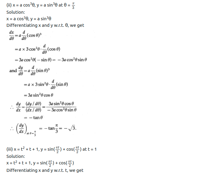 Maharashtra Board Solutions Class 12-Arts & Science Maths (Part 2): Chapter 1- Differentiation Ex 1.4