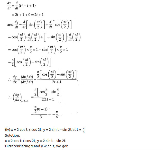 Maharashtra Board Solutions Class 12-Arts & Science Maths (Part 2): Chapter 1- Differentiation Ex 1.4
