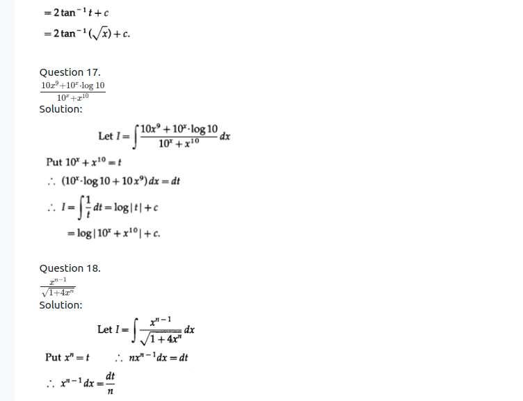 Maharashtra Board Solutions Class 12-Arts & Science Maths (Part 2): Chapter 3- Indefinite Integration Ex 3.2 (A)
