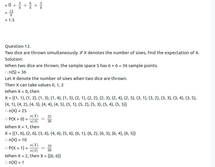 Maharashtra Board Solutions Class 12-Arts & Science Maths (Part 2): Chapter 7- Probability Distributions Ex 7.1