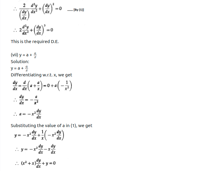 Maharashtra Board Solutions Class 12-Arts & Science Maths (Part 2): Chapter 6- Differential Equations Ex 6.2