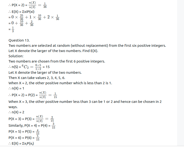 Maharashtra Board Solutions Class 12-Arts & Science Maths (Part 2): Chapter 7- Probability Distributions Ex 7.1