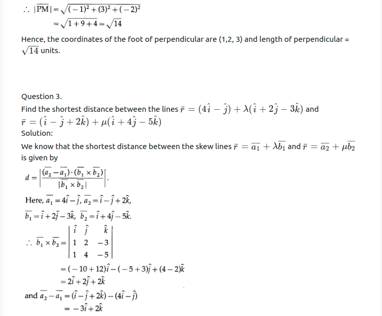 Maharashtra Board Solutions Class 12-Arts & Science Maths (Part 1): Chapter 6- Line and Plane Ex 6.2