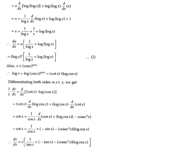 Maharashtra Board Solutions Class 12-Arts & Science Maths (Part 2): Chapter 1- Differentiation Ex 1.3