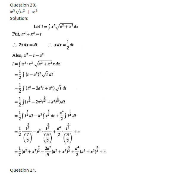 Maharashtra Board Solutions Class 12-Arts & Science Maths (Part 2): Chapter 3- Indefinite Integration Ex 3.2 (A)