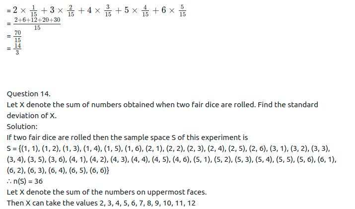 Maharashtra Board Solutions Class 12-Arts & Science Maths (Part 2): Chapter 7- Probability Distributions Ex 7.1