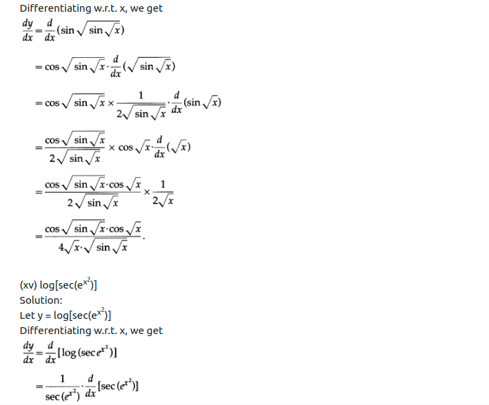 Maharashtra Board Solutions Class 12-Arts & Science Maths (Part 2): Chapter 1- Differentiation Ex 1.1