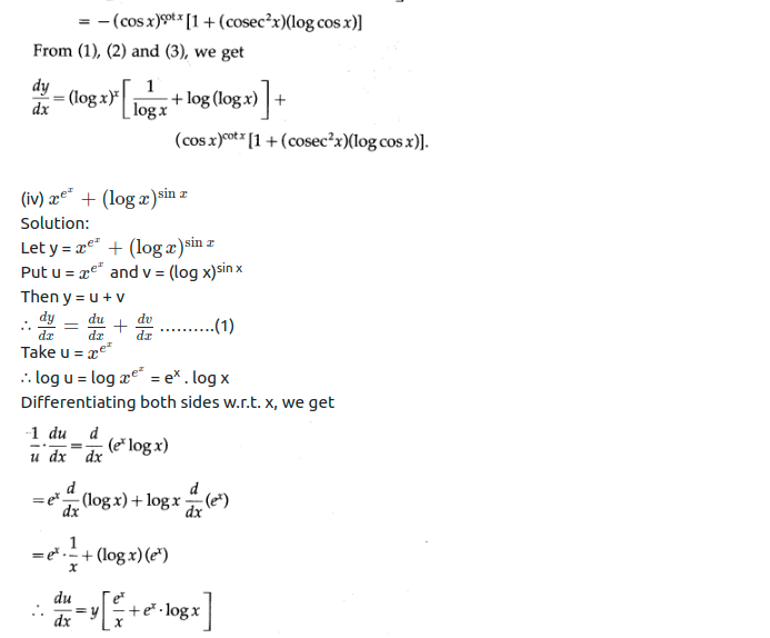 Maharashtra Board Solutions Class 12-Arts & Science Maths (Part 2): Chapter 1- Differentiation Ex 1.3