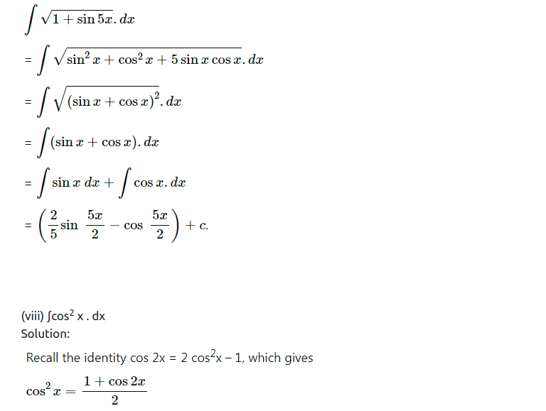 Maharashtra Board Solutions Class 12-Arts & Science Maths (Part 2): Chapter 3- Indefinite Integration Ex 3.1