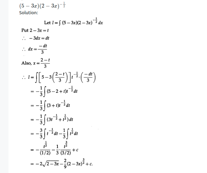 Maharashtra Board Solutions Class 12-Arts & Science Maths (Part 2): Chapter 3- Indefinite Integration Ex 3.2 (A)