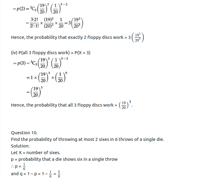 Maharashtra Board Solutions Class 12-Arts & Science Maths (Part 2): Chapter 8- Binomial Distribution Ex 8.1