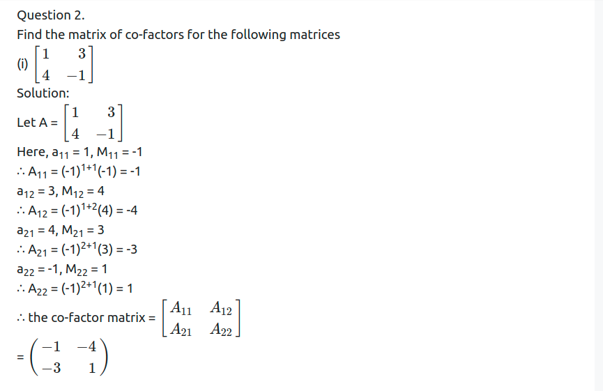 Maharashtra Board Solutions Class 12-Arts & Science Maths (Part 1): Chapter 2- Matrices