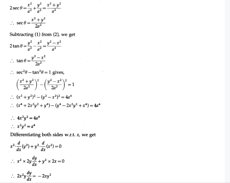 Maharashtra Board Solutions Class 12-Arts & Science Maths (Part 2): Chapter 1- Differentiation Ex 1.4