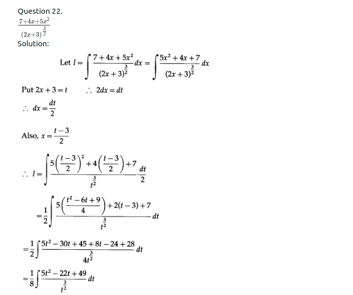 Maharashtra Board Solutions Class 12-Arts & Science Maths (Part 2): Chapter 3- Indefinite Integration Ex 3.2 (A)