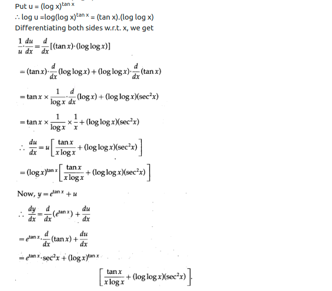 Maharashtra Board Solutions Class 12-Arts & Science Maths (Part 2): Chapter 1- Differentiation Ex 1.3
