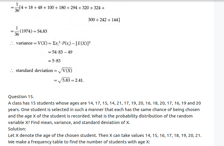 Maharashtra Board Solutions Class 12-Arts & Science Maths (Part 2): Chapter 7- Probability Distributions Ex 7.1