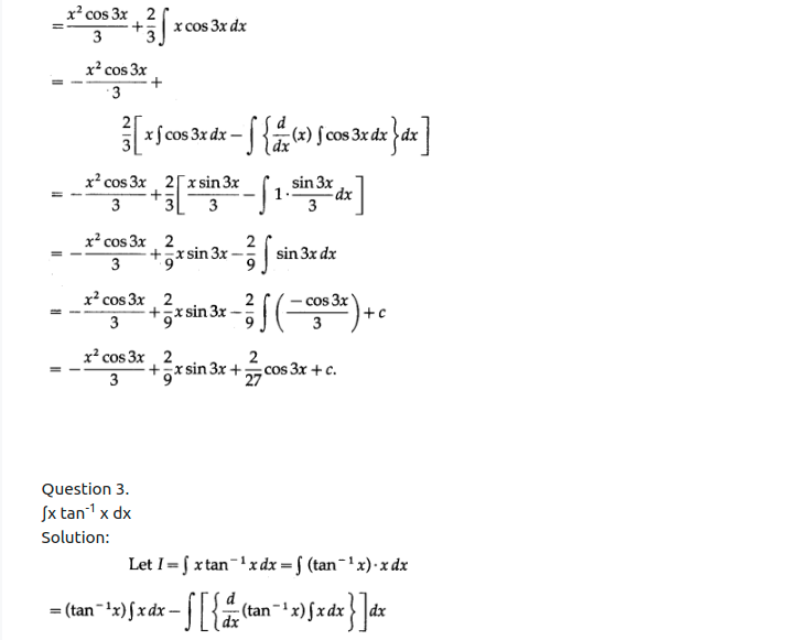 Maharashtra Board Solutions Class 12-Arts & Science Maths (Part 2): Chapter 3- Indefinite Integration Ex 3.3