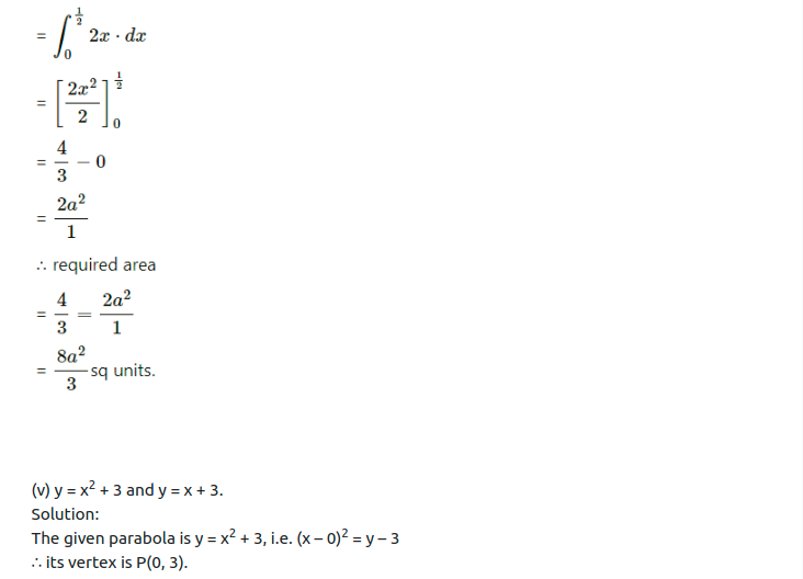Maharashtra Board Solutions Class 12-Arts & Science Maths (Part 2): Chapter 5- Application of Definite Integration Ex 5.1