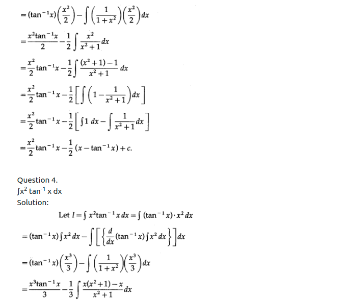 Maharashtra Board Solutions Class 12-Arts & Science Maths (Part 2): Chapter 3- Indefinite Integration Ex 3.3